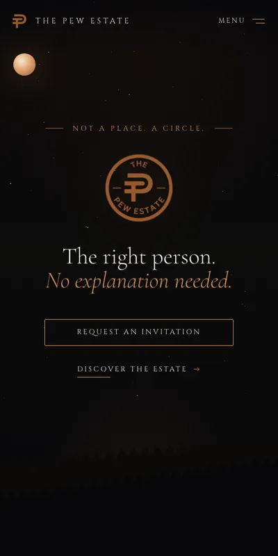The The Pew Estate homepage on a phone